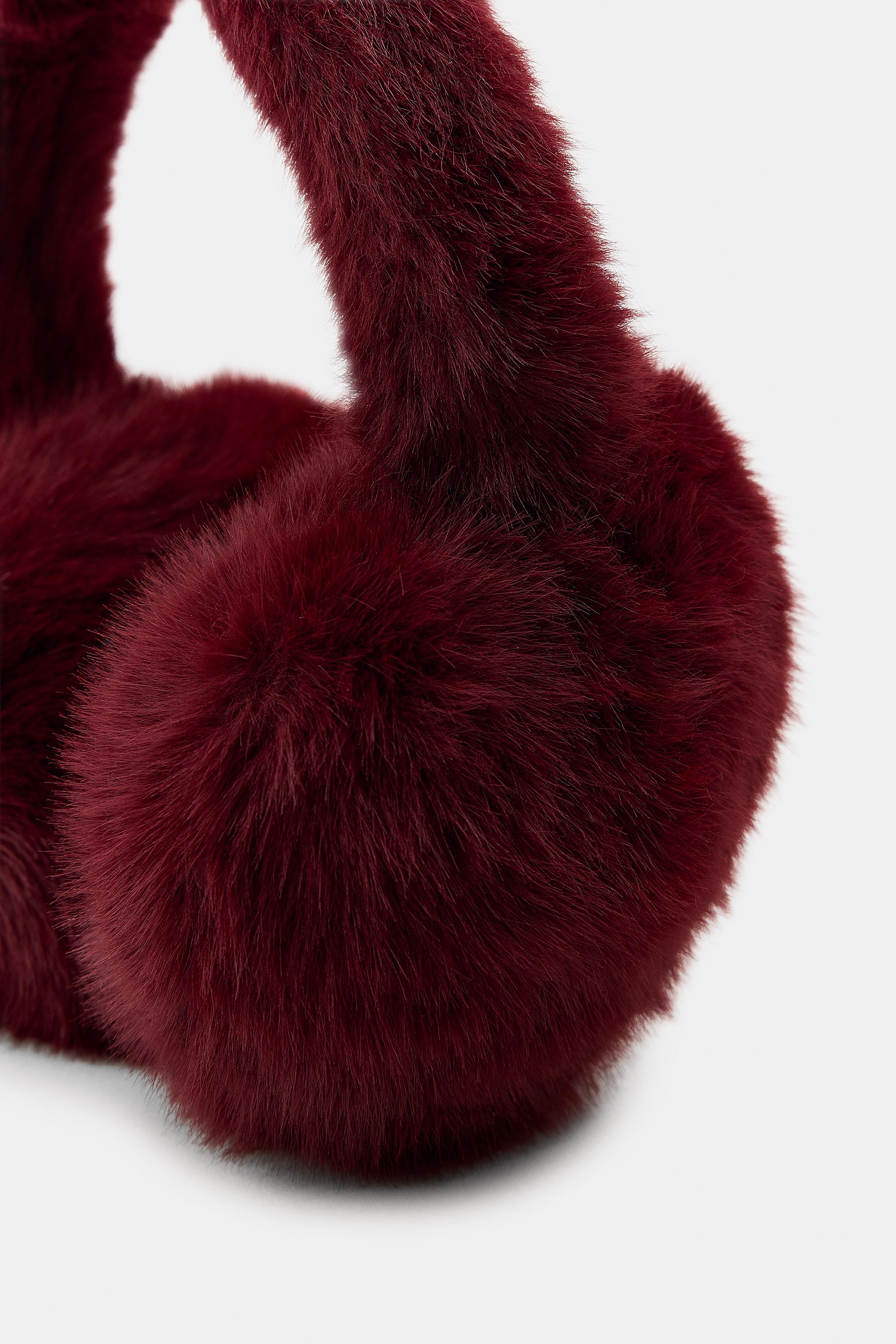 HEART FAUX FUR EAR MUFFS